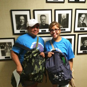 LFYS students and mentors helped pack backpacks at a back-to-school event